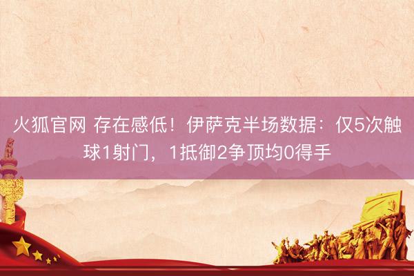 火狐官网 存在感低！伊萨克半场数据：仅5次触球1射门，1抵御2争顶均0得手