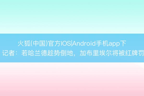 火狐(中国)官方IOS|Android手机app下载 记者：若哈兰德趁势倒地，加布里埃尔将被红牌罚下