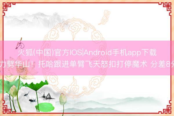 火狐(中国)官方IOS|Android手机app下载 力劈华山！托哈跟进单臂飞天怒扣打停魔术 分差8分