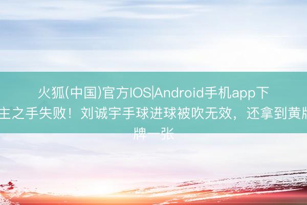 火狐(中国)官方IOS|Android手机app下载 天主之手失败！刘诚宇手球进球被吹无效，还拿到黄牌一张