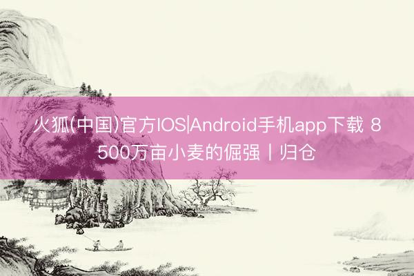 火狐(中国)官方IOS|Android手机app下载 8500万亩小麦的倔强丨归仓