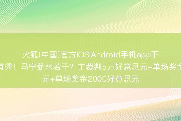 火狐(中国)官方IOS|Android手机app下载 天下杯主哨首秀!马宁薪水若干?主裁判5万好意思元+单场奖金2000好意思元